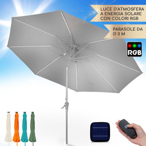Blumfeldt Ombrellone Blumfeldt Calais con luce al LED Telaio in alluminio Copertura in poliestere UV 50