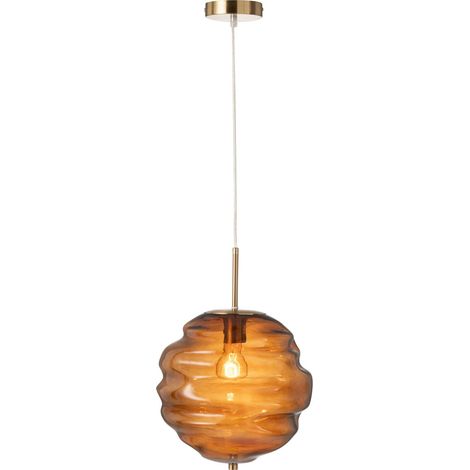 Suspension ruche en verre marron ambiance chaleureuse - Verre ambré marron (1/4)