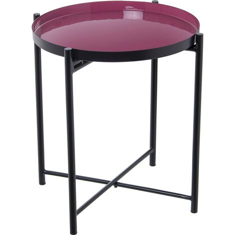 Table d'appoint rose et noire design métal élégant - Rose sombre avec finition émaillée (1/5)