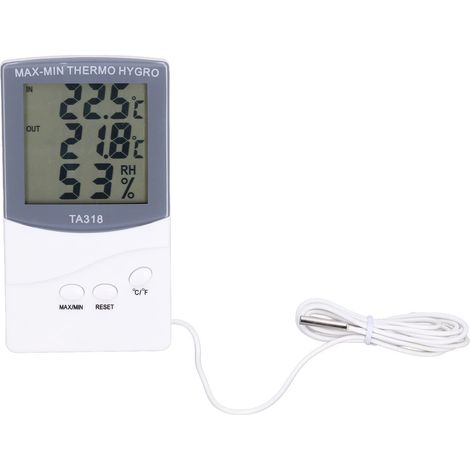 Thermomètre Intérieur Extérieur Mètre D humidité de la Température de Type Moderne avec Sonde Réglable Degrés Celsius ou (1/5)