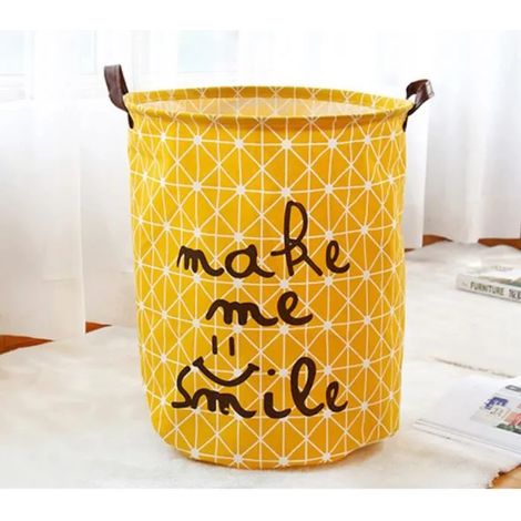 Bac à Linge Pliable Panier de Rangement avec Poignée pour Vêtements de Jouets Organisateur pour enfant, Smile (1/4)