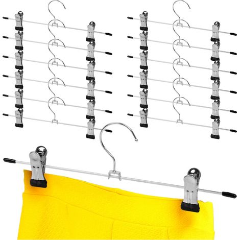 Metallener Hosenbügel mit Clips, 12 Stück.