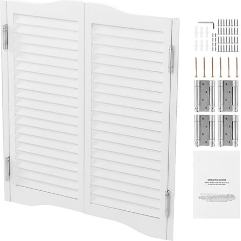 Mophorn Puertas Batientes para Cafetería, Puerta Interior de Doble Acción 900 x 28 x 900 mm de Madera de Pino con Bisagras y Herrajes para Pasillo, Cocina, Bar, Color Blanco (1/5)