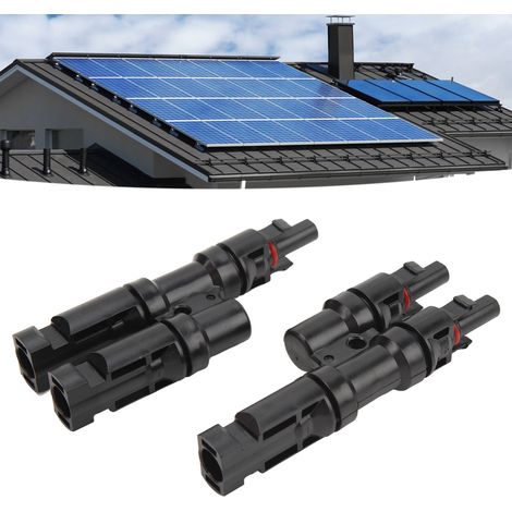 3-Wege-T-förmige Solarverbinder 1 zu 2 für Parallelschaltung von Solarmodulen, PPO IP67 wasserdicht, 2er-Pack (1/5)