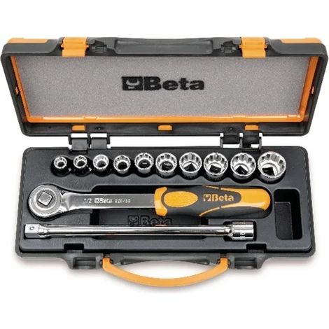 Clé à douille et jeu d'accessoires 1/2 bêta 920as/c10 - 12