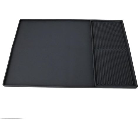 Tappetino da caffè - Accessori per bancone bar - Postazione di lavoro per barista - Design a doppia zona - 61 x 405 cm - Nero (1/5)