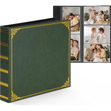 Album Photo 10x15 cm en Similicuir pour 600 Photos, Vert (1/5)