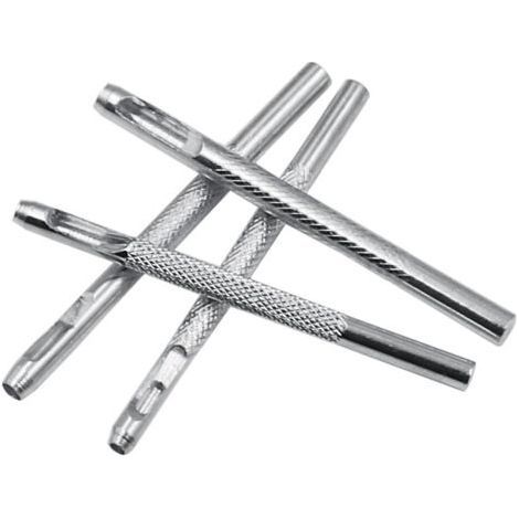 Set of 4 Steel Hollow Punches 2.5-4mm for Leather, for Watches, Fabrics, Belts (1/4)
