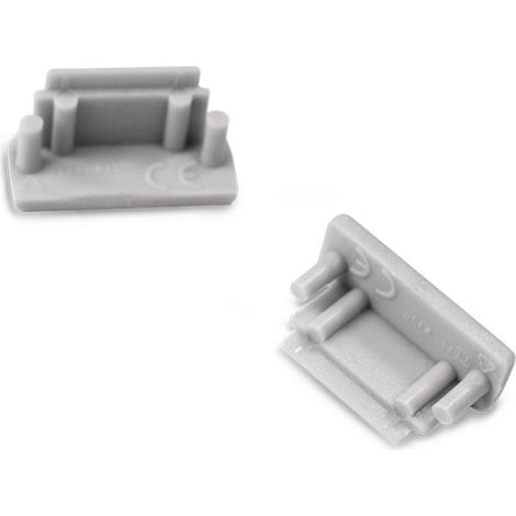 Terminaison Gris pour Profile Plat Pack de 2 Miidex Lighting®