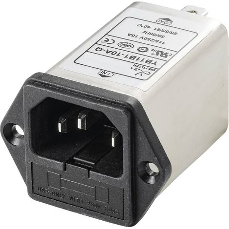 TRU COMPONENTS TC-10101436 Filtro di rete con connettore 250 V/AC 10 A 0.3 mH (L x L x A) 54.3 x 44 x 31.3 mm 1 pz. (1/3)