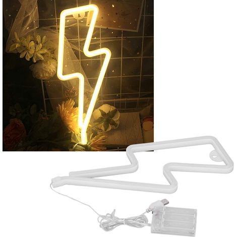 Enseigne lumineuse LED néon, lampe décorative de nuit, alimentation USB par batterie, pour décoration murale et décoration de chambre, lumière chaude (1/5)