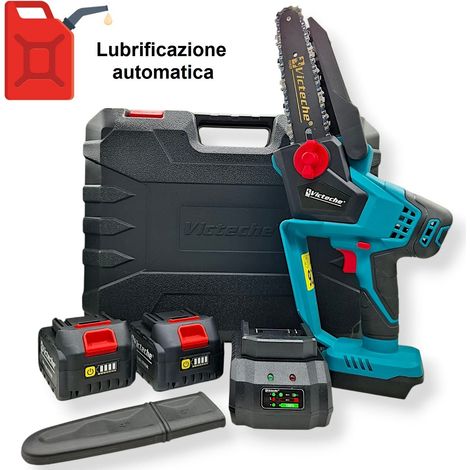 Motosega a Batteria  Auto Lubrificante 2 Batterie 21V lama da 6" in valigia