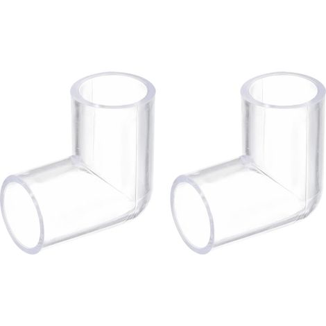 2Pcs Transparent Acrylique Tuyau Coude, 20mm/0.79" 2 Voie Coude Tuyau Raccord Adaptateur pour Aquariums Eau Réservoir Poissons (1/5)