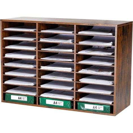 Schreibtisch Organizer Schwarz Ablagesystem 27 Fächer A4 80x55.1x30.5cm (1/5)
