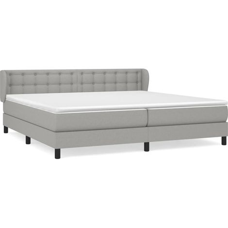 Maison Exclusive - Giroletto a Molle con Materasso Grigio Chiaro 200x200cm Tessuto (1/5)