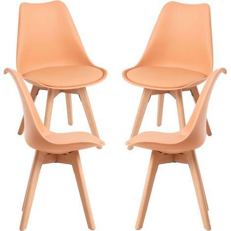 Packs Sillas Comedor - Pack 4 Sillas Synk Basic - Naranja claro
