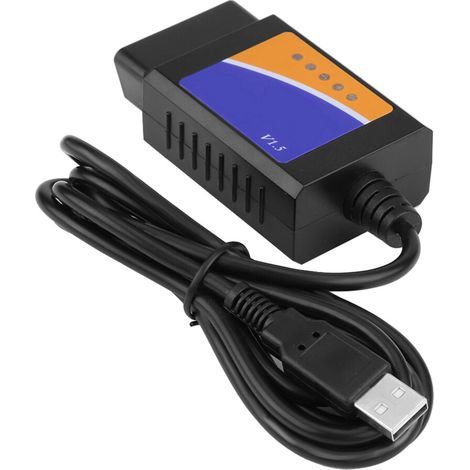 Câble de diagnostic automobile OBD2 avec interface USB V1.5 compatible avec les véhicules Mercedes-Benz et Citroën. (1/5)