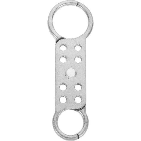 Sicherheitsvorhängeschloss aus Aluminium mit 8 Löchern und Verriegelungs-/Kennzeichnungsmechanismus – 15 x 3,5 x 0,5 cm – Silber (1/4)