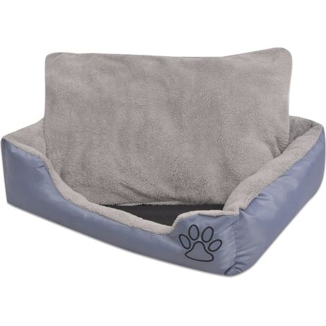 Cama para perros con cojín acolchado 110 cm gris 020001575