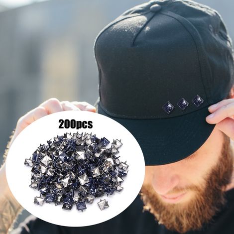 200 Rivets Carrés en Métal 9mm Bleu Foncé à Points Blancs pour Customiser Chaussures, Sacs et Casques (1/3)