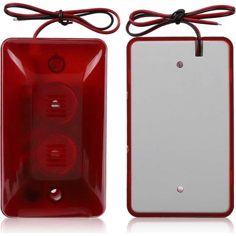 12V 15W Alarme Filaire sirène,stroboscopique Alarme stroboscopique Clignotant sirène Son Rouge pour l'htel à la Maison protégez Le système d'alarme (1/5)