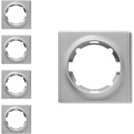 Plaque de finition OneKeyElectro Florence, 1 poste, lot de 5, gris