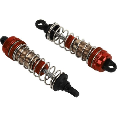Lot de 2 amortisseurs hydrauliques 76 mm en alliage d'aluminium pour voitures RC SCY 16101, 16102, 16103 et 16201 (échelle 1/16), rouge. (1/5)