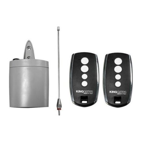 Pack Récepteur Bicanal KING-GATES FREDDY 2 + 2 Télécommandes STYLO 4K - IP55, 480 Utilisateurs, 433.92 MHz, 504 codes max (1/5)
