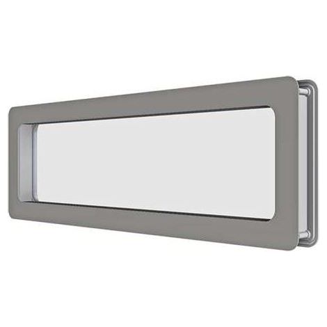 Hublot rectangulaire en acier inoxydable AISI 316 – Dimensions 137 x 547 mm – Pour panneau de porte 40 mm – Double PMMA 2,5 mm – Doco (1/2)