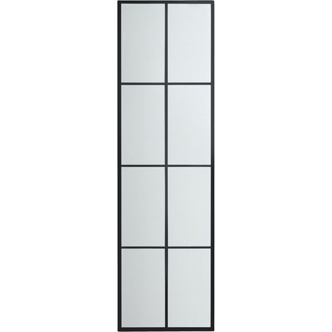 SKLUM Wandspiegel aus Metall im Fenstereffekt 40x130 cm Rania Schwarz