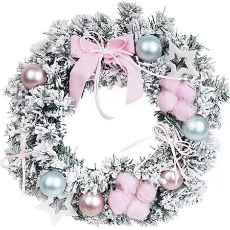 Guirlande De Noël En Rotin - 40 Cm Et 30 Cm - Décor Festif Pour Porte Fenêtre Intérieur Extérieur - 2 Pièces
