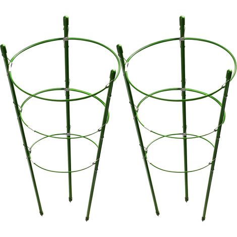 Filiyano-Lot de 2 supports à plantes antirouille pour tomates, treillis, plantes grimpantes et fleurs, hauteur 45 cm. (1/4)