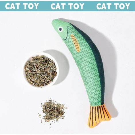 Jouets pour chat Poisson Saury, Lot de 3, Herbe à chat, Bruit de froissement, Souple et Résistant (1/5)