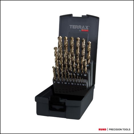Jeux de forets HSS Cobalt 5%, taillés meulés en cassette ABS (1/2)