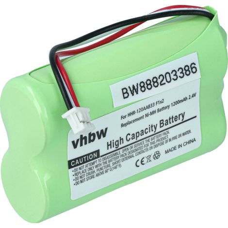 vhbw Akku Ersatz für Bang & Olufsen HHR-120AAB33 F1x2 für Fernbedienung Remote Control (1200mAh, 2,4V, NiMH)