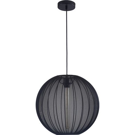 Suspension Polux Sensai noire tissu Ø40cm 1xE27 H120cm (1/2)