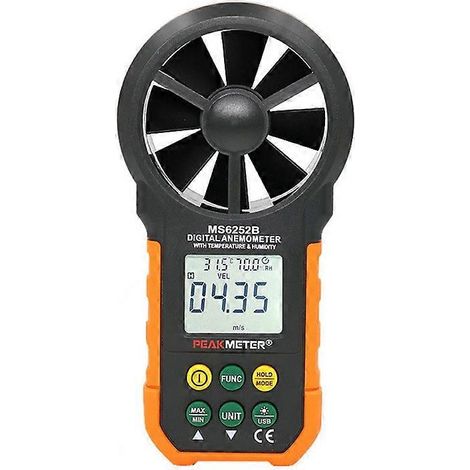 Anémomètre numérique haute précision MS6252B avec mesure du débit d'air et de la température via USB (1/3)
