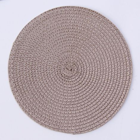 Lot de 4 sets de table ronds, 38 cm, en polypropylène avec un support en maille, lavables, résistants à la chaleur et antidérapants. (1/4)