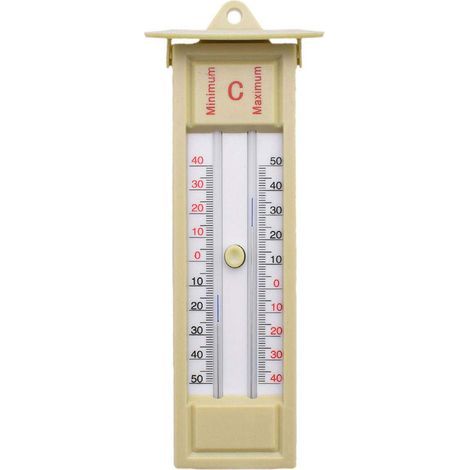 Maximal- und Minimaltemperaturthermometer – Wandthermometer für drinnen und draußen, geeignet für Garten und Gewächshaus – Anzeige von Maximal- und Minimaltemperaturen – 1 Stück (1/5)