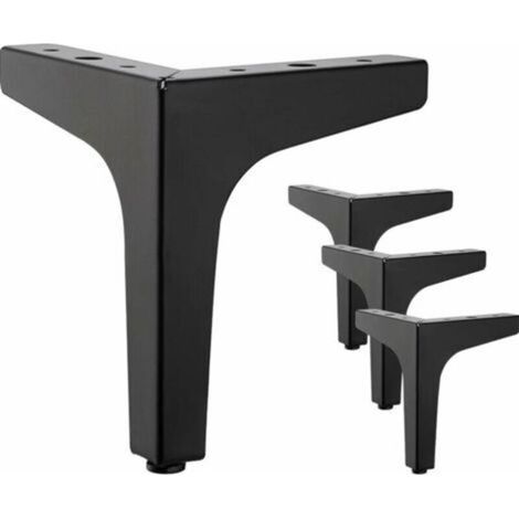 Set mit 4 schwarzen Metall-Möbelfüßen, 10 cm – Für Kleiderschränke, Sofas, Couchtische, TV-Möbel und andere Möbel (1/4)