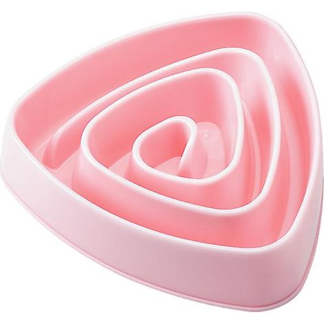 Gamelle d'entraînement Slow Food pour animaux de compagnie - Motif triangulaire, rose (1/5)
