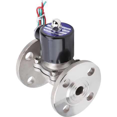 Électrovanne à bride, acier inoxydable, NBR NC, action directe, 1/2 pouce (2W-160-15BF), 220 V CA (1/5)