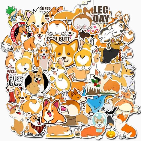 Corgi-Aufkleber für Wasserflaschen, Laptops, MacBooks, Schreibtische und Kinder (1/5)