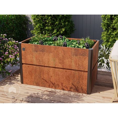 PRIMEYARD 150 x 85 x 77 cm Huerto urbano, acero corten, aspecto óxido (1/5)