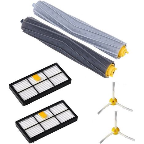 Kit Brosse Robot + Filtre Hypa + Brosse Latérale pour iRobot 800/960 (Noir) (1/5)