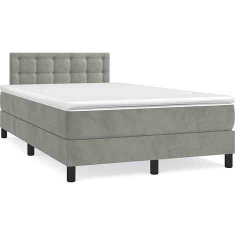 Sommier à lattes de lit avec matelas LED gris clair 120x190 (1/5)