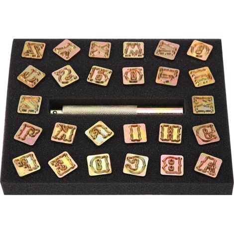 Perforatrice à lettres en métal 13 mm pour l'impression sur cuir (1/2)