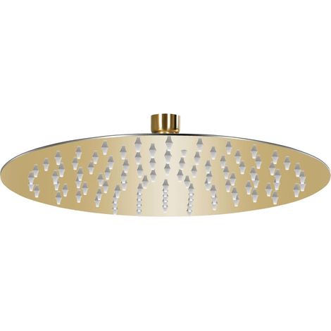 Rociador de ducha tipo lluvia rociador de ducha ducha de mano accesorio de baño acero inoxidable 25 cm redondo dorado 020002086