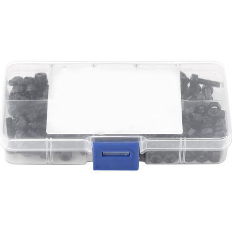 240pcs M4 Carbon Steel Hex Socket Cap Head Screws 6/8/10/12/14/16mm and Nuts Assrotment Set