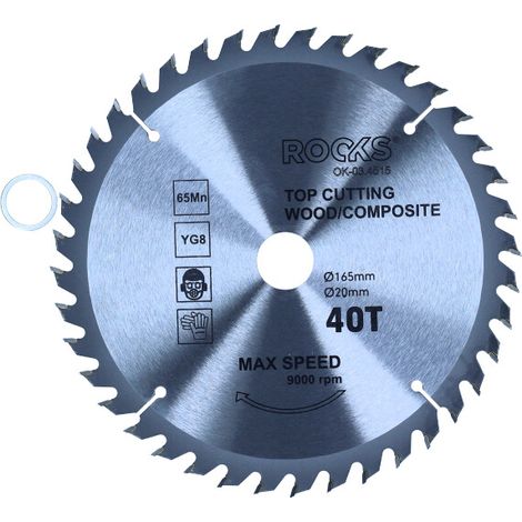 Lama Circolare per Legno ROOKS 165x20 mm 40 Denti WIDIA (OK-03.4515)